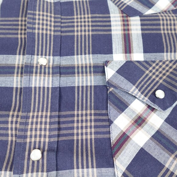 MWG Apparel Pearl Snap Western Plaid Shirt Men's XL Collared Casual Workwear - Picture 6 of 7